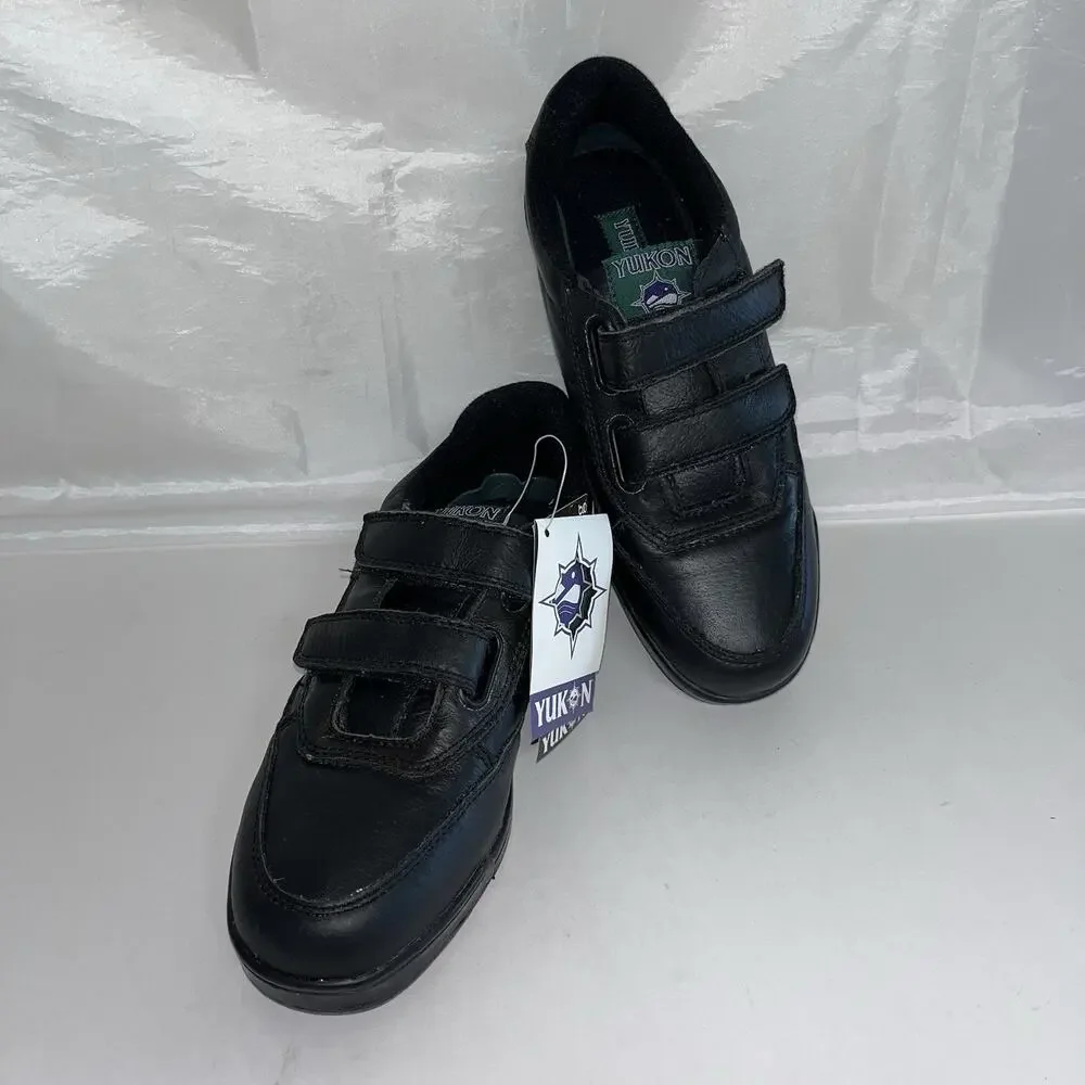 Yukon Journey Black Leather Adjustable Strap Walking Shoes Men’s 8.5